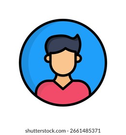Profile Icon Lineal Color Vector Illustration