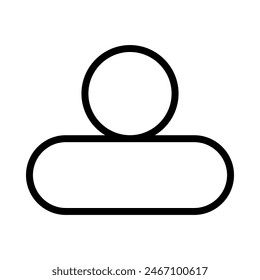 Profil-Symbol oder Logo-Illustration Umriss Schwarz Stil