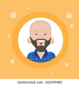 Profile Icon Male Avatar, Man Cartoon Portrait, Casual Person Face Flat Vector Illustration