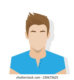 profile icon male avatar portrait casual person silhouette face flat design vector