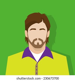 profile icon male avatar portrait casual person silhouette face flat design vector