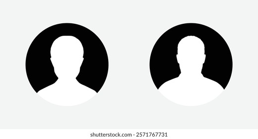 Profile icon. Male and Female face silhouette