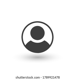 Profile icon. Male user icon, ui button. Stock vector illustration isolated on white background.