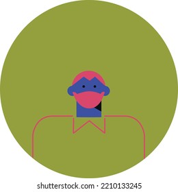 Profile icon man. People avatar. Icon for games, online communities, web forum. Vector illustration in flat cartoon style