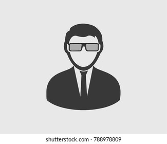 Profile Icon. Man symbol with Sun glass on his face.