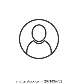 Profile icon monoline logotype on white background