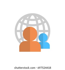 Profilsymbol über der weltweiten Globe Group Benutzermitgliedschaft Avatar Vektorgrafik
