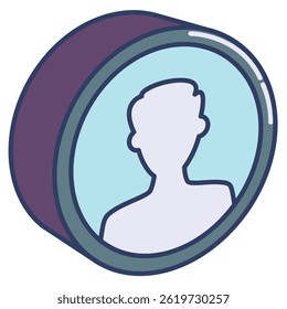 Profile icon represented by Simple Profile icon Lineal Color style.