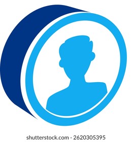 Ícone de perfil representado pelo ícone de perfil simples Estilo de tons duplos.