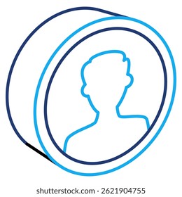 Profile icon represented by Simple Profile icon Dual Line style.