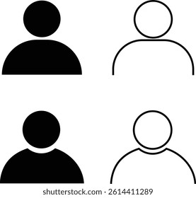 Profile icon set. Avatar or user symbol avatar account vector collection isolated on transparent background. Default social media profile photo symbol. Person symbol for social media, web or app.