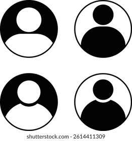 Profile icon set. Avatar or user symbol avatar account vector collection isolated on transparent background. Default social media profile photo symbol. Person symbol for social media, web or app.