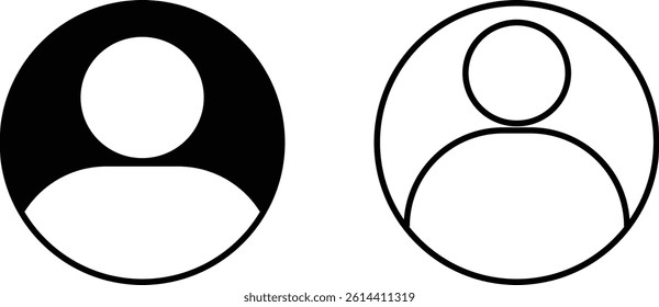 Profile icon set. Avatar or user symbol avatar account vector collection isolated on transparent background. Default social media profile photo symbol. Person symbol for social media, web or app.