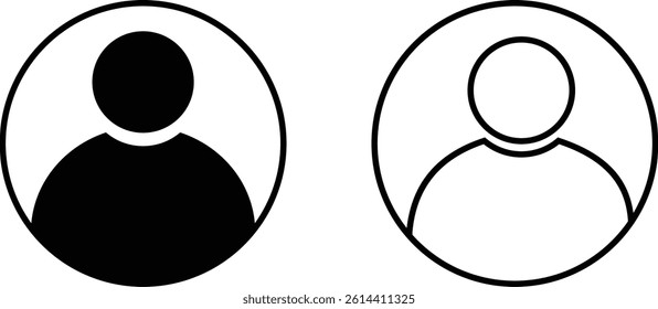 Profile icon set. Avatar or user symbol avatar account vector collection isolated on transparent background. Default social media profile photo symbol. Person symbol for social media, web or app.