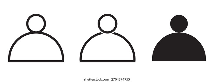 Profilsymbolsatz. Avatar- oder Benutzersymbol-Avatar-Konto, Vektorgrafik einzeln auf transparentem Hintergrund. Standard-Fotosymbol für Social Media-Profile. Personensymbol für soziale Medien, Web oder App.