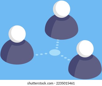 Profile icon set, customer, communications and contacts between network users. Head symbol of various people. Characters portraits set, men and women, client illustration, face for communication