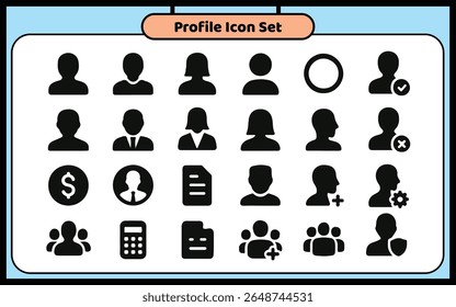 Profile icon set design template 