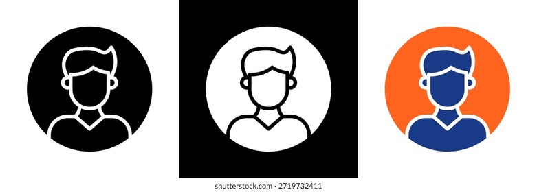 Profile Icon Set Glyph Vector Illustration