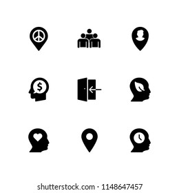 profile icon set. head, profile and placeholder vector icon for graphic design and web