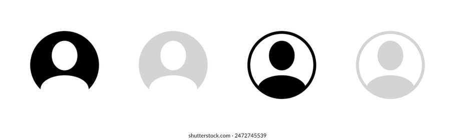 Conjunto de iconos de Perfil. Estilo lineal, silueta y plano. Iconos vectoriales.