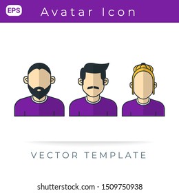profile icon Set People Avatar,  Vector Template, Man, User Person.