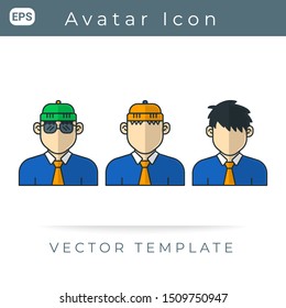profile icon Set People Avatar,  Vector Template, Man, User Person. Businessman
