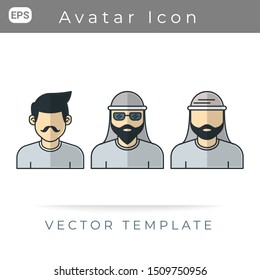 profile icon Set People Avatar,  Vector Template, Man, User Person.
