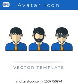 profile icon Set People Avatar,  Vector Template, Man, User Person. Businessman