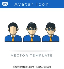 profile icon Set People Avatar,  Vector Template, Man, User Person. Businessman