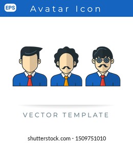 profile icon Set People Avatar,  Vector Template, Man, User Person. Businessman