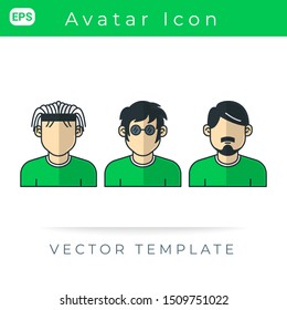 profile icon Set People Avatar,  Vector Template, Man, User Person.
