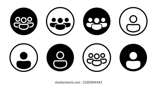 Profile icon set. User and team icon set. Vector illustration.
