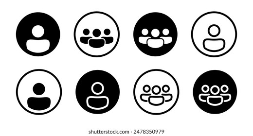 Profile icon set. User and team icon set.