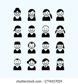 Profile icon set.flat vector graphic in white background
