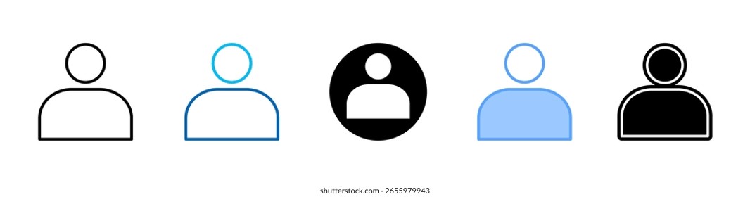 Ícone de perfil da coleção de vários estilos da folha