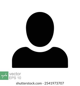 Profile icon. Simple flat style. Person, people, user avatar, pictogram, message, office business man concept. Vector illustration isolated on white background. EPS 10.