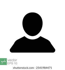 Profile icon. Simple flat style. Person, people, user avatar, pictogram, message, office business man concept. Vector illustration isolated on white background. EPS 10.
