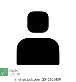 Profile icon. Simple flat style. Person, people, user avatar, pictogram, message, office business man concept. Vector illustration isolated on white background. EPS 10.