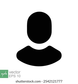Profile icon. Simple flat style. Person, people, user avatar, pictogram, message, office business man concept. Vector illustration isolated on white background. EPS 10.
