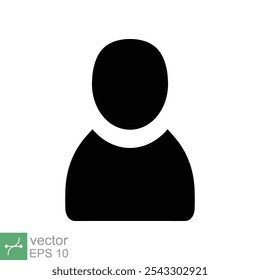 Profile icon. Simple flat style. Person, people, user avatar, pictogram, message, office business man concept. Vector illustration isolated on white background. EPS 10.