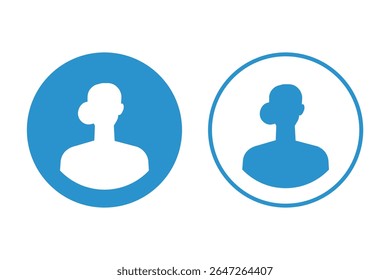 Profile Icon symbol, Black Outline User Icon, Account Profile, Avatar, Social Media Graphic elements, Member Pictogram, Application illustration, Vector stock in Minimal Style. 