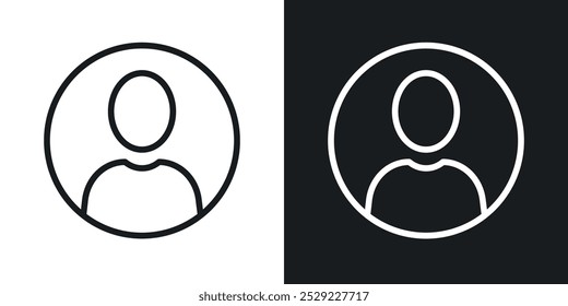 Profilsymbol in Schwarz mit dünner Linie. Flache einfache Vektorsymbol-Illustration.