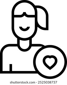 icono de perfil. Diseño de estilo lineal delgado aislado sobre fondo blanco