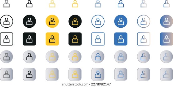 Profile icon, User Icon set, Monochrome sign, People sign, account symbol. Leader and workers. People icon set in trendy flat style. Team logo. Icon for business card design. 