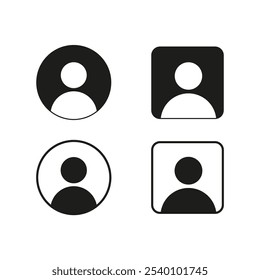 Profile icon. User symbol. Avatar shape. Vector illustration.