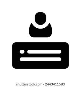 icono de perfil. icono de glifo vectorial para su sitio web, móvil, presentación y diseño de logotipo.