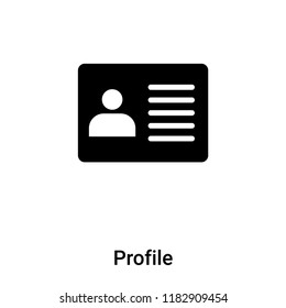 Profile icon vector isolated on white background, logo concept of Profile sign on transparent background, filled black symbol