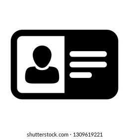Profile icon vector male user person avatar symbol with identity card in flat color glyph pictogram illustration