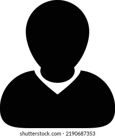 Profile icon vector male user person avatar symbol for business in a flat color glyph pictogram sign illustration
