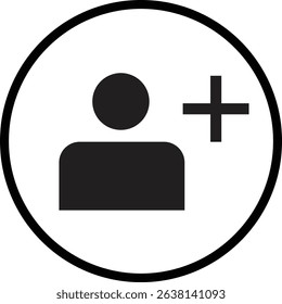 profile icon vector with plus icon